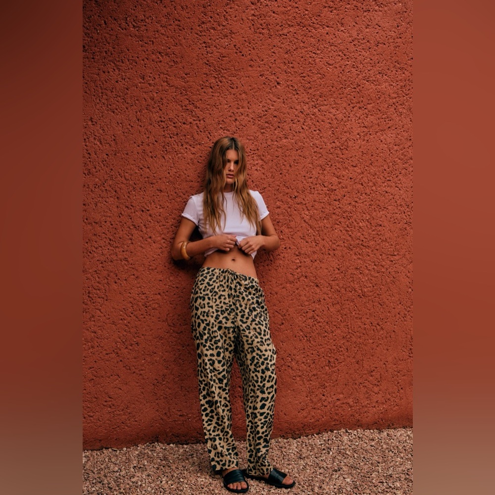 Zara Leopard Animal Print Pants NWT